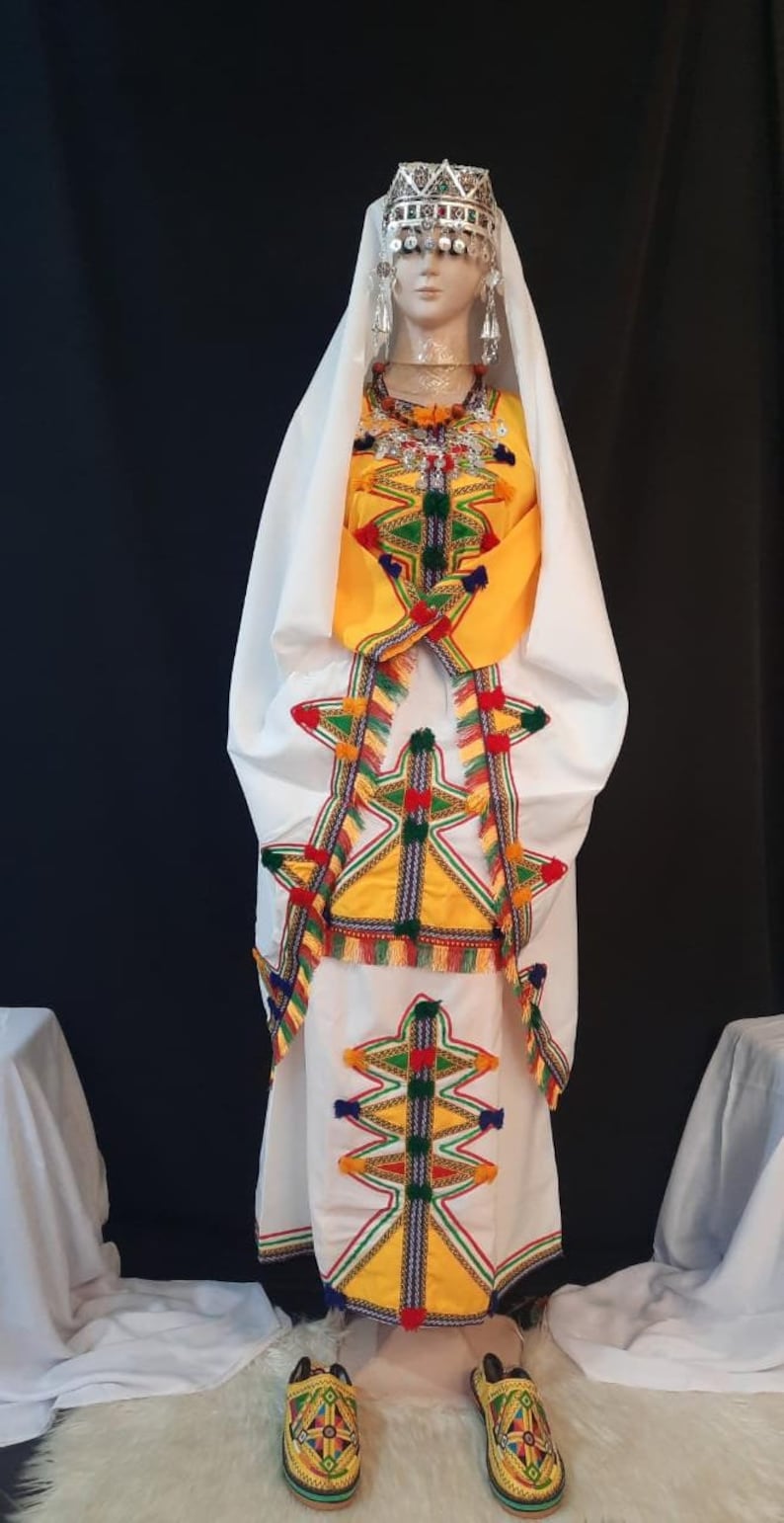 amazigh Dress Set Complete, Linen dress, new linen dress, Berber clothes complete